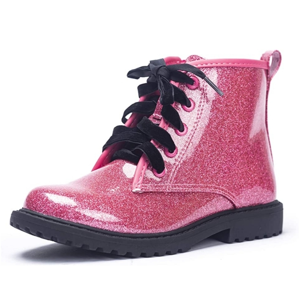 Fitory Hot Pink Sparkly Ankle Boots